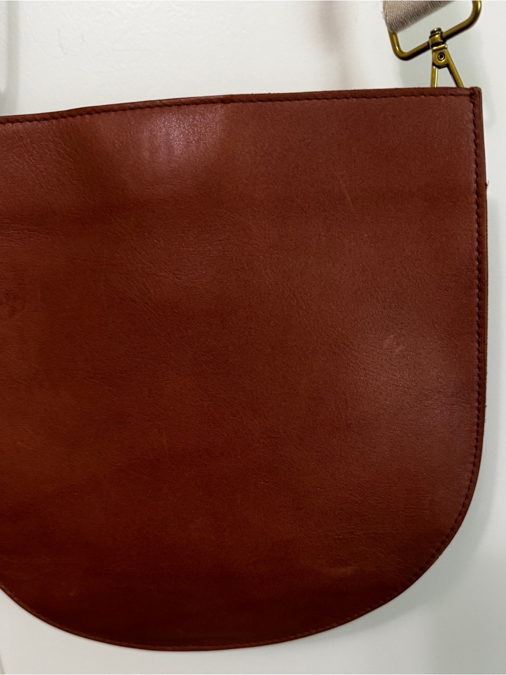 Madewell The Transport Saddlebag Leather Crossbody Bag English Saddle NWT - Picture 7 of 16